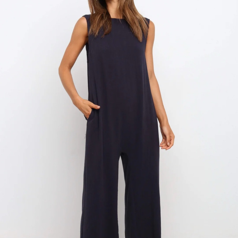 Petal & Pup Dark Blue Sleeveless Jumpsuit